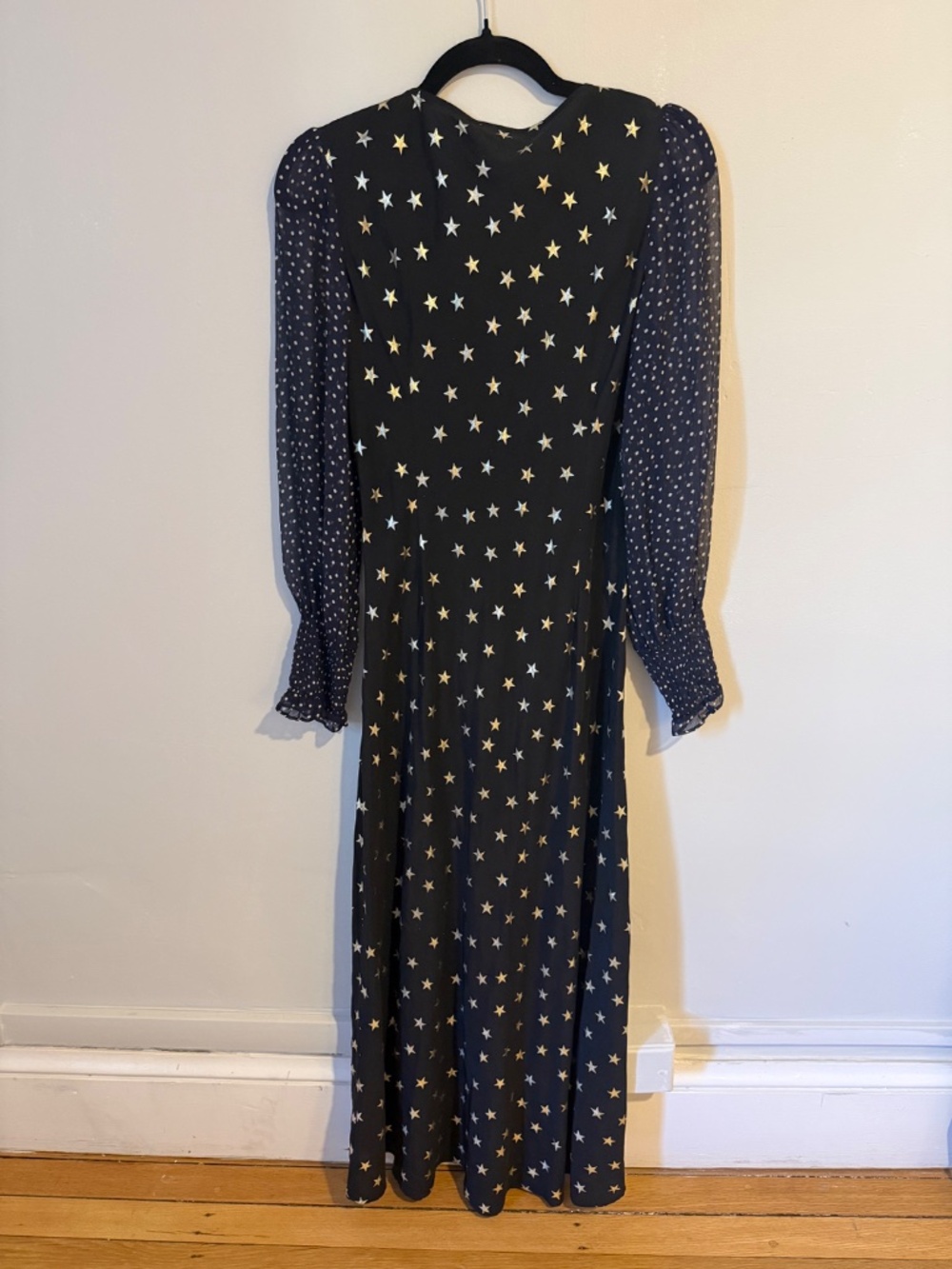 RIXO Erin Star Printed Silk-Chiffon Midi Dress - Picture 6 of 9
